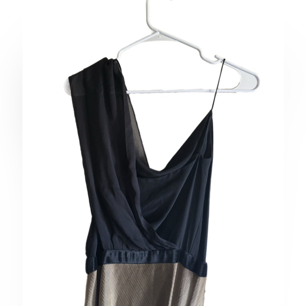 Alexander Wang Black and Gold Asymmetrical Cocktail Dress - Picture 4 of 6
